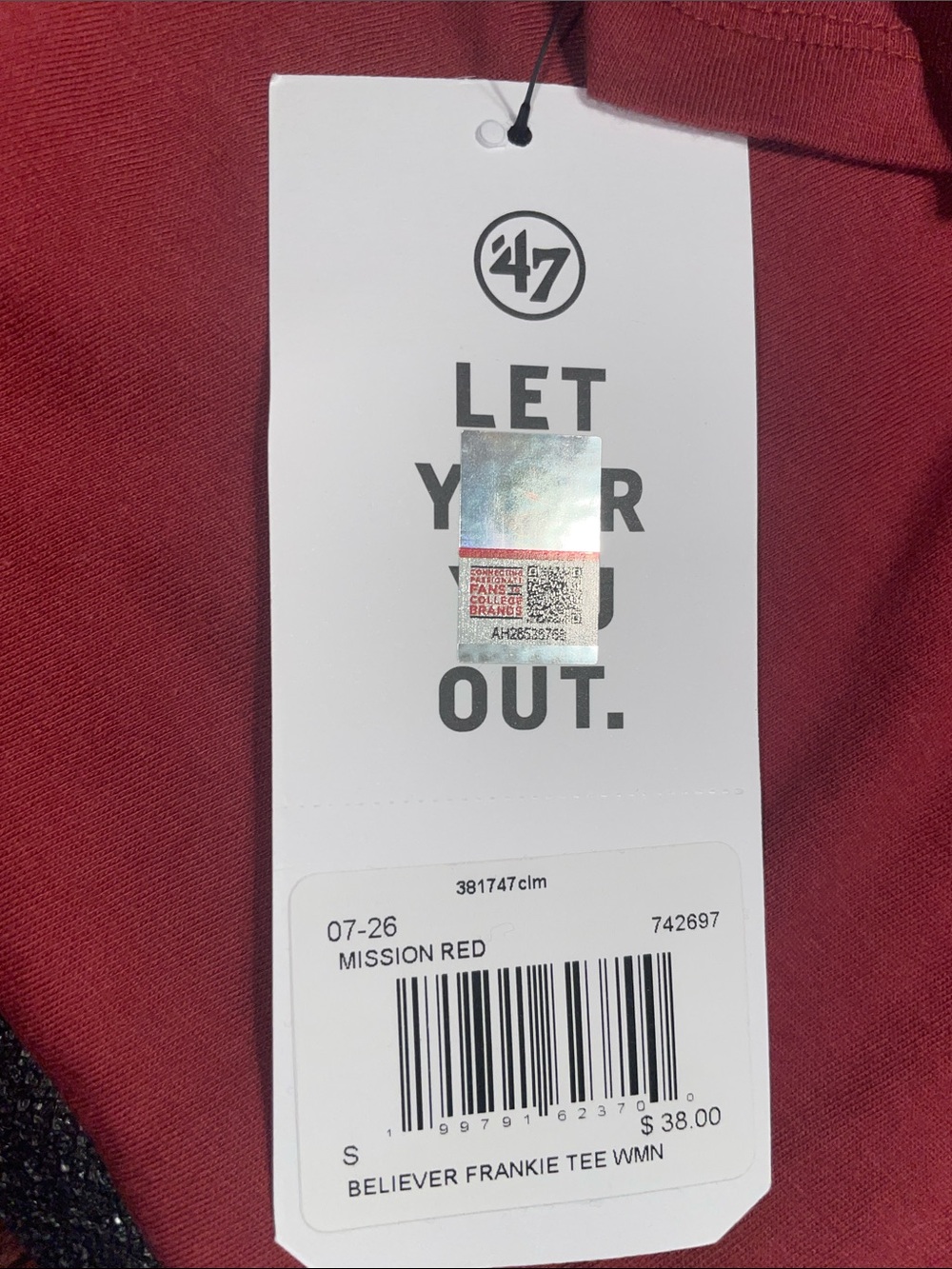 47 Stanford Maroon ‘BELIEVER FRANKIE’ Tee - Picture 2 of 5